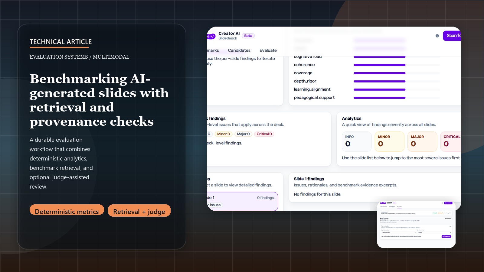 Building SlideBench to Evaluate AI-Generated Slides